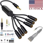 Stereo Aux Extension Cable  3 5mm 1 Male To 6 Female Multi-port Splitter
