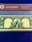 100mg 24k Gold 1901  10 Ten Dollars Bison Novelty Gift In Mint Condition New