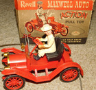 Vintage 1951 Revell Toys Maxwell Car Pull Toy Cable W  Driver In Box