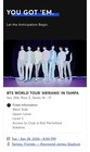Bts World Tour  arirang  Tickets - Instant Transfer