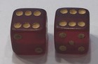 Vintage Pair 5 8    Early Cherry Red Bakelite Dice 