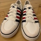 Kswiss Women Casual Leather Shoes Red White Blue Stripes Size 5 5 Sample Rare