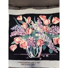 Vintage 1991 Dimensions Completed Needlepoint Floral Tulips Lilacs Black 21x17