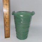 Glass Vase Handblown Transparent Sea Green Fluted  For Flowers decor Use