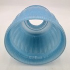 Blue Pressed Glass Lamp Shade Ribbed Art Deco Light Fixture Globe 1930s Vtg