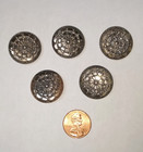 Vintage Metal  Buttons Intricate Filigree Garland Metal Filigree  Set Of Five