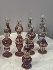 Vintage Egyptian Hand Blown Glass Perfume Bottle Lot Of 8