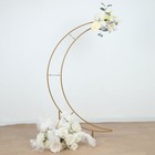 4 Ft Gold Metal Half Crescent Moon Wedding Arch Flower Stand Party Centerpieces