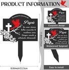 Memorial Grave Stakes - Black Cross Cemetery Markers Decoration For Loss Metal S