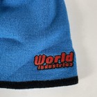 Vtg World Industries Beanie Adult Osfm Blue Skull Cap Y2k 90s Skate Retro Core