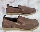 Crocs Walu Loafers Mens Size 13 Brown Taupe Slip On  Casual Canvas Shoes 11270