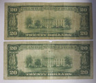  lot Of 2 Different   20 1929 National Currency Frbn Circulated
