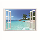3d Beach Window Seascape Wall Sticker Nursery Home Decor Mural Vinyl Art Decal