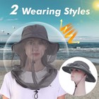 Mosquito Insect Hat With Bug Net Mesh Head Sun Bee Protection Fishing Outdoor