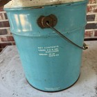 Vintage Exxon 5 Gallon Metal Oil Bucket Can Pail Gas Station Advertising Sign