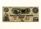 1853  2 Adrian Insurance Company Michigan Obsolete Bank Note Two Dollars Bill Mi