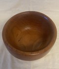 Hand Turned Artisan Signed Cherry Wood Bowl 6 5    Decorative Mcm Farmhouse