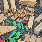 Maxim Wooden Train Track Lot 100  Pc Brio Thomas Compatible Bridges Signs Vtg