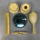 Vtg Antique Vanity Dresser Set French Ivory Art Deco Brush Mirror Comb 20s 1930s