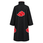 Black Red Cloud Cosplay Cloak High Collar Zip Front Anime Ninja Costume Robe