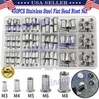 450pcs 304 Stainless Steel Rivet Nut M3-m8 Kits Metric Rivnuts Nutsert Assorted