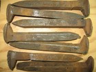 Set Of 7 Old Rusty Railroad Spikes Approx 6 5  Straight  Vintage Antique Railway