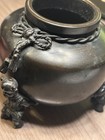 Antique Asian Three-legged Incense Burner bronze Koro - Beautiful Signed Ornate
