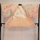 Japanese Vintage Silk Haori Kimono Jacket Pink Shibori Cloud Floral Robe