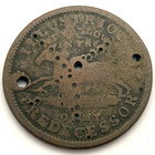 1837 Executive Experiment Illustrious Predecessor Hard Times Token Ht-33  Holed
