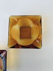 Vintage Anchor Hocking  Amber Glass Ashtray Mid Century Set Of  2  Unique 