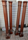 Set Of  4  Antique 54-1 4  Architectural Salvage Solid Wood Corinthian Columns
