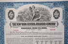 Vintage 1955 New York Central Railroad Co  6   500 Bond Certificate  Blue  Nyc
