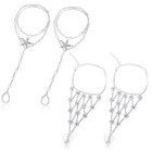 2 Pairs Barefoot Sandals Beach Anklet Chain Foot Jewelry For Women Lady