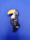 Vintage Unsigned Bird Toucan With Rainbow Wing Pin Animal Bird Pin Brooch