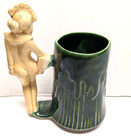 Vintage Rare 1952 Riddell Glaze Pottery Beer Mug With Nude Lady