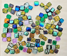 100 Plus Assorted Handcrafted Dichroic Glass Cabochons lot jewelry Making coe 90