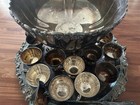 Wallace Baroque Silverplate Punch Bowl Set With Bowl  Tray  11 Cups  Ladle