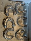 Set Of 6 Silver Metal Fish-shaped Molds  Reusable  4 In Wide