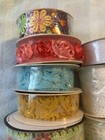 Assorted Spools Of 5  White Gathered Craft Lace With Various Designs And Widths