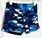 Gk Elite Child Large Cl L Blue White Print Nylon Gymnastics Cheer Shorts