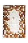 Premium Quality Cowhide Floor Patchwork Brown-white Geometric Cowhide Real Hair