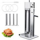 Stainless Steel Sausage Filler 15lb  Manual Dual Speed  4 Tubes  Commercial Use
