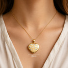 Tree Of Life Locket Pendant Real Diamond 18ct Gold On Sterling Silver 18  Chain