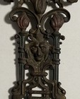 Antique Victorian Art Nouveau Cast Iron Vanity Piano Bench Stool Legs Lion Face