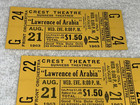 Lawrence Of Arabia 2 Unused 1963 Original Crest Theater Tickets Peter O toole Us