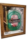 Vtg Heineken Beer Framed Bar Mirror Sign Restaurant Wall Decor Man Cave 23x19