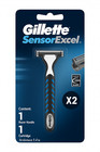 Gillette Sensor Excel Razor Handle Twin Blade Manual X2