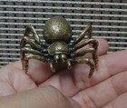 Vintage Solid Brass Spider Figurine Sculpture Paperweight For Home Decor