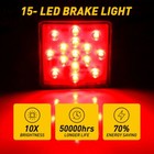2   Trailer Truck Hitch Towing Receiver Cover Smoked Lens 15 Led Brake Light Eoh