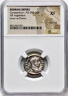 305-306 Ad Constantius I Ancient Roman Silver Argenteus Ngc Xf Baby Blue Toned